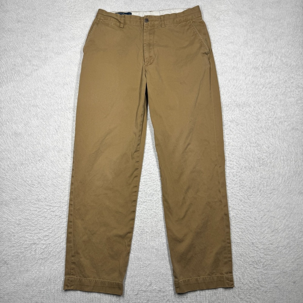 Polo Ralph Lauren Prospect Pant Beige Flat Front Casual w/ Pony Men's Size 33x32